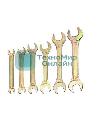 Набор ключей рожковых Rexant (6х7-16х17 мм), 6 шт., желтый цинк