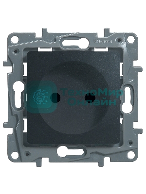 Розетка 2К на винтах, защ. шт., антрацит ETIKA