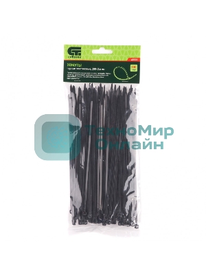 Хомуты Сибртех, 200 х 3,6 мм, пластиковые, черные, 100 шт.