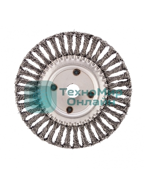 Щетка для УШМ Сибртех, 200 мм, посадка 22,2 мм, Плоская, крученая проволока 0,5 мм