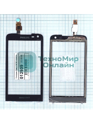 Сенсорное стекло (тачскрин) для Philips W736, черное