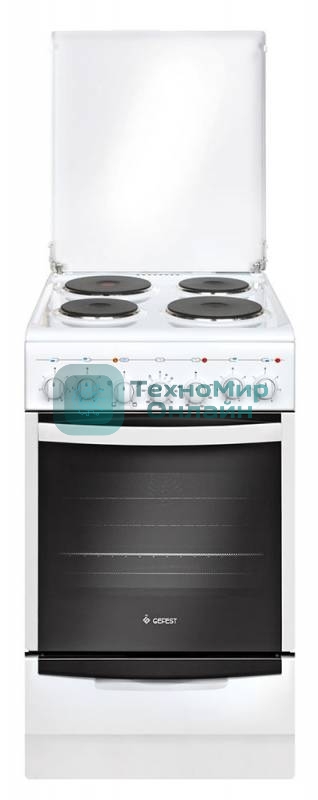 Плита электрическая Gefest 5140-02 0037 белый, конфорок 4 электрических, духовка 60 л, 50 см x 85 см x 58.5 см