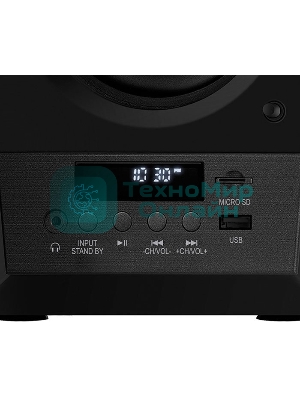 Акустическая система 2.0 SVEN MC-10, чёрный, мощность 2x25Вт (RMS), FM-тюнер, USB/microSD, дисплей, пульт ДУ, Bluetooth SVEN MC-10, чёрный, акустическая система 2.0, мощность 2x25Вт (RMS), FM-тюнер, USB/microSD, дисплей, пульт ДУ, Bluetooth