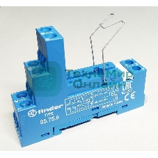 Розетка с винт. клеммами (с зажимной клетью) для реле 40.51 40.52 40.61 40.62 модули 99.01 в комплекте металлич. клипса 095.71 син. FINDER 95759SMA