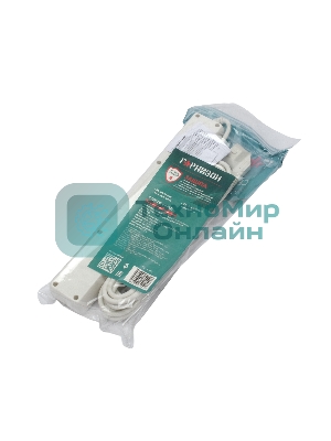 Сетевой фильтр Гарнизон 6 р, 10А, 7 м, ур.защиты 4, белый, пакет