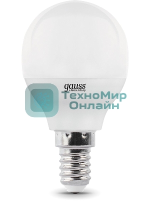 Лампа светодиодная Gauss Elementary 10Вт цок.: E14 шар 220B 3000K св. свеч. бел. теп. (упак.: 10 шт)