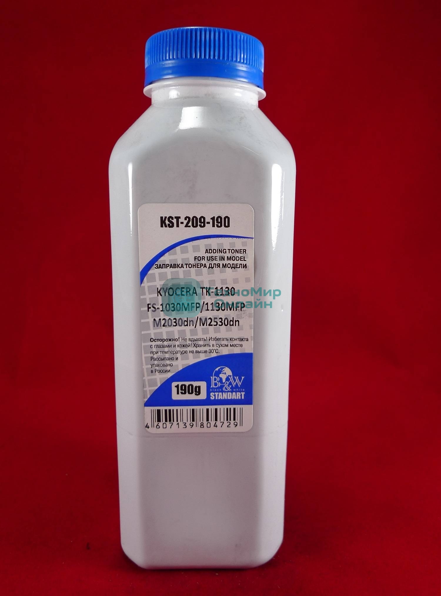 Тонер для Kyocera TK-1130, FS-1030MFP/1130MFP, M2030dn/M2530dn (фл. 190г) B&W Standart фас Россия