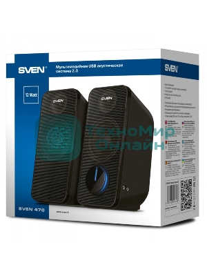 Портативная колонка SVEN 470 12Вт черный