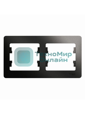 Рамка 2-м Glossa горизонт. антрацит SchE GSL000702