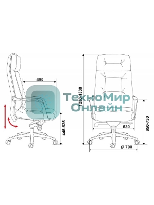 Кресло Бюрократ DAO/BROWN коричневый, кожа