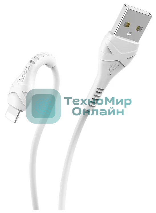 Кабель USB HOCO X37 Cool, USB - Lightning, 2.4А, 1м, белый