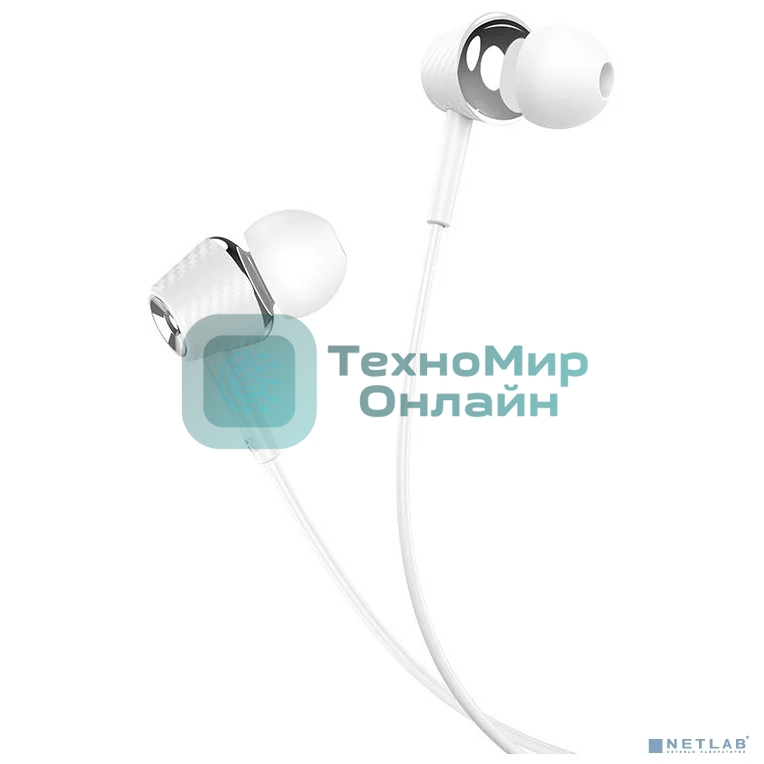 Проводные наушники Hoco M70 белый, внутриканальные, Jack 3.5 мм