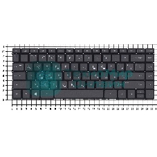 Клавиатура для ноутбука HP Envy 13-AD черная с подсветкой