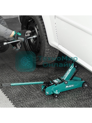 Домкрат гидравлический Сибртех подкатной, 2т, 127-330мм