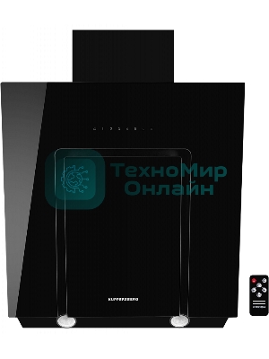 Вытяжка Kuppersberg F 660, ширина 60 см, отвод/рециркуляция, 900 м3/час, сенсорное управление, таймер, 5 скоростей, галогенное освещение 2х20 Вт, металлические жироулавливающие фильтры, угольный фильтр KF-СM (опция), 42-47 дБ, черное стекло SCHOTT