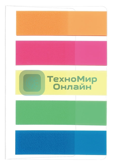 Закладки самоклеящиеся, индексы пластиковые Stick`n 21050 12x45мм, 5 цветов в упаковке, 25 листов, европодвес
