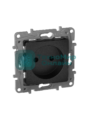 Розетка 2К на винтах, защ. шт., антрацит ETIKA
