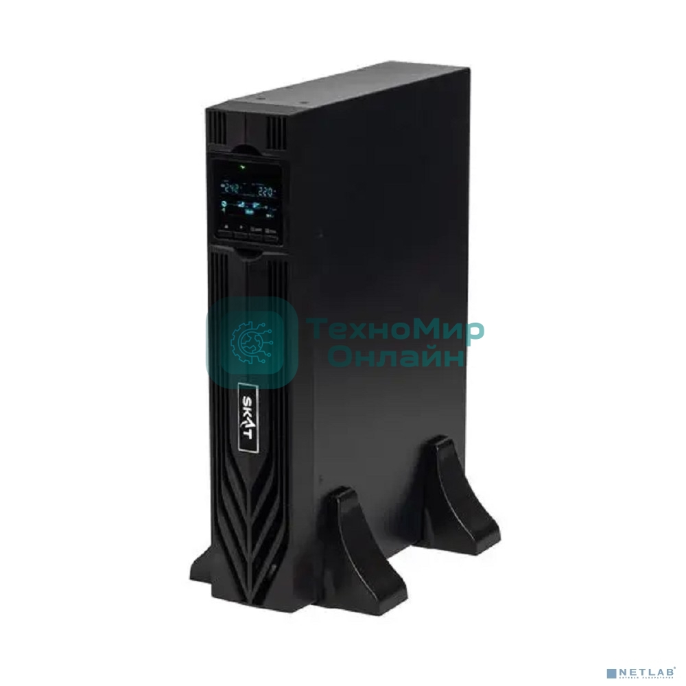 Источник бесперебойного питания Бастион SKAT-UPS 1000-RACK-ON-2X9 P3 Online, синус, 1000ВА/1000 Вт, стойка/на пол, 2xSchuko, встр. АКБ 24В (2x9 Ач), SNMP/USB/RS-232/EPO, доп блок до 4 шт SKAT BC 24/18S3, МПТ (8760)