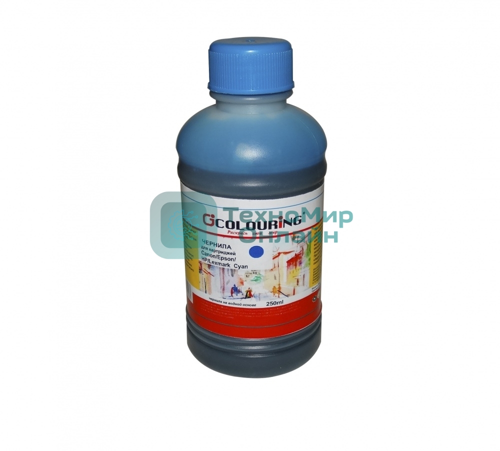 Чернила Colouring для принтеров Canon/Epson/HP/Lexmark Cyan 250 мл водн U