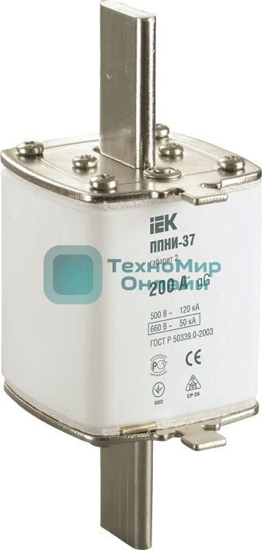 Вставка плавкая ППНИ-37 200А габарит 2 IEK DPP40-200