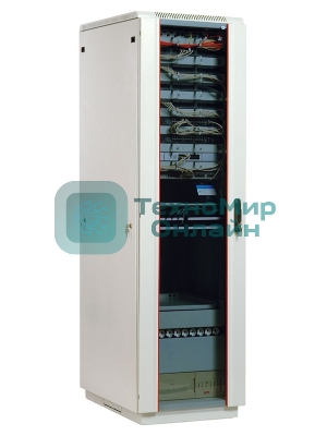 Шкаф коммутационный ЦМО ШТК-М-18.6.8-1ААА 18U 600x820 мм пер. дв. стекл задн. дв. стал. лист 2 бок. пан. направл. под закл. гайки 270 кг серый