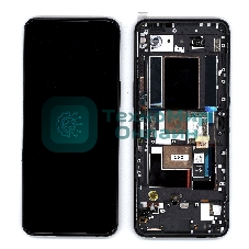 Дисплей для Asus ROG Phone 5s Pro ZS676KS черный с рамкой 90AI0091-R20020