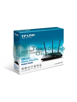 Беспроводный двухдиапазонный TP-Link маршрутизатор с VDSL/ADSL модемом SOHO Archer VR400, 867 Мбит/с + 300 Мбит/с, VDSL2/ADSL2+, Annex A, 4 порта 100 Мбит/с, 1 порт WAN 1000 Мбит/с, 1 порт USB 2.0