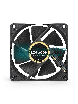 Вентилятор для корпуса ExeGate E08025H4P-PWM черный, 80 мм, 2300 об/мин, 23 дБ, 4 pin