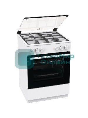 Плита комбинированная Gorenje GK6A20WF белый, конфорок 4 газовых, духовка 65 л, 60 см x 85 см x 60 см