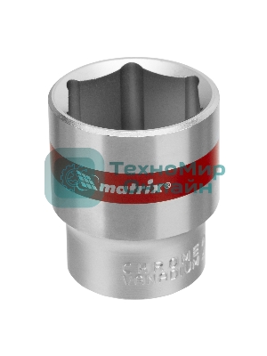 Головка Matrix торцевая 27мм 6-гранная crv под квадрат 1/2'' хромированная