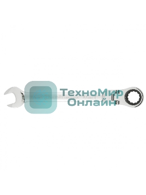 Ключ комбинированный трещоточный Matrix 17 мм, crv, шарнирный, зерк.хром