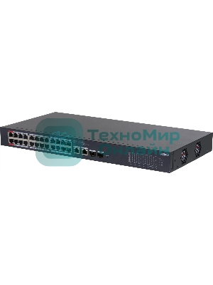 Коммутатор Dahua DH-CS4226-24ET-375 (L2) 24x100 Мбит/с 2xКомбо (1000BASE-T/SFP) 2SFP 24PoE 375W управляемый