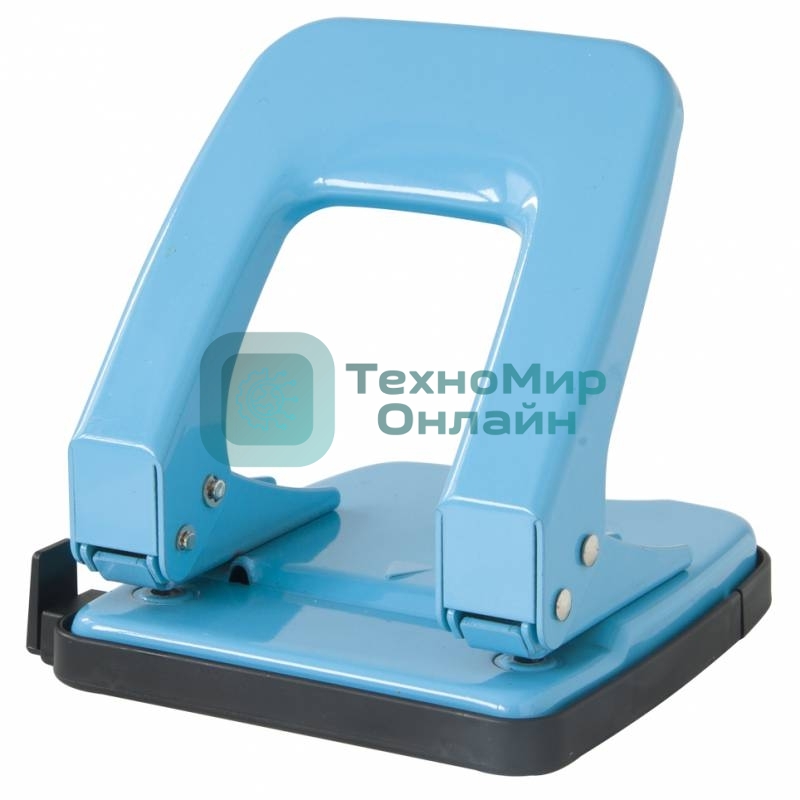 Дырокол Deli E0138, до 35 листов, металл ассорти, отверстий: 2, с линейкой