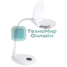 Лупа настольная 3D Rexant с подсветкой 3 LED, сенсорная регулировка яркости, EXPERT, белая