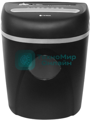 Шредер ГЕЛЕОС Уничтожитель документов УП23-4 DIN P-4 (4 ур-нь секр.), фрагмент 3,9х35мм, 14-16 лист (70г/м2), CD/пл.карты/скрепки/скобы, 23 л.