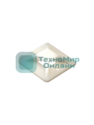Самоклеющаяся площадка для крепления стяжек ExeGate EX293143RUS STM2525W-100 (25х25 мм, halogen free, -40°C - +85°C, белая, 100 шт)