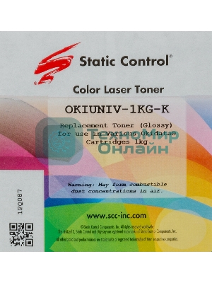 Тонер для принтера Static Control Oki C3300N5500 OKIUNIV-1KG-K черный (флакон 1000гр)