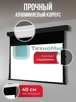 Экран для проектора S'OK Apollo SGPSMT-295x184A-BK бокового натяжения, звукопрозрачный, черный