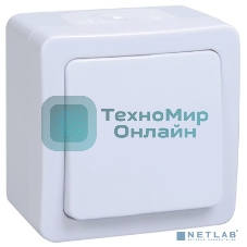 Выключатель 1-кл. ОП ГЕРМЕС PLUS 10А IP54 ВСп20-1-0-ГПБ проход. белый IEK EVMP12-K01-10-54-EC