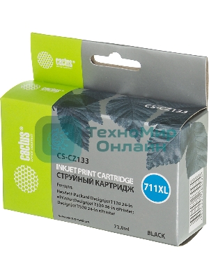 Картридж струйный Cactus CS-CZ133 №711 черный (73 мл) для HP DesignJet T120/T520