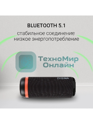 Колонка портативная Digma D-PS1521 черный 16W 2.0 BT 10м 1800mAh