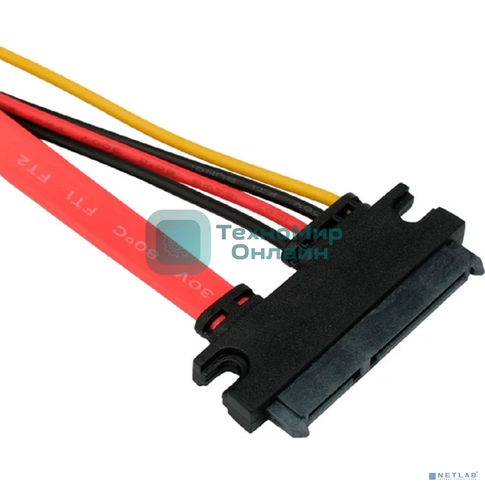 Кабель-удлинитель SATA Cablexpert CC-SATAMF-715-30CM, Sata 7+15pin, 30 см, пакет