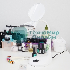 Лупа настольная 3D Rexant с подсветкой 3 LED, сенсорная регулировка яркости, EXPERT, белая