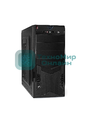 Компьютерный корпус Miditower ExeGate CP-601-UNS450 (ATX, БП UNS450 с вент. 12см, 2*USB, аудио, черный)