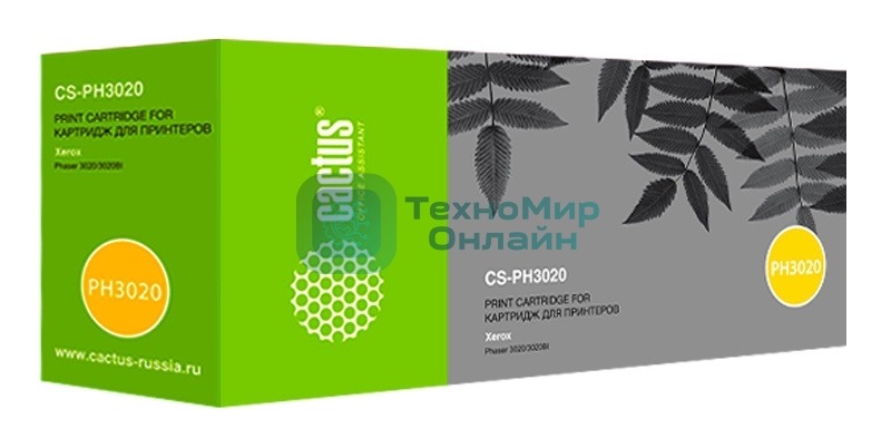 Картридж лазерный Cactus CS-PH3020 (тип 106R02773) черный (1500 стр.) для Xerox Phaser 3020/3020BI