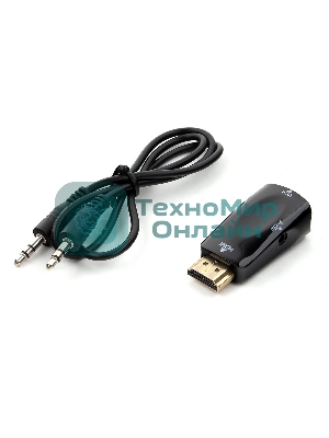 Переходник HDMI-VGA Cablexpert A-HDMI-VGA-02, 19M/15F, Jack3.5 аудиовыход