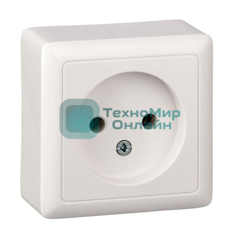 Розетка 1-м ОП Хит 10А IP20 без заземл. белый SchE RA10-131-B