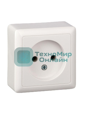 Розетка 1-м ОП Хит 10А IP20 без заземл. белый SchE RA10-131-B