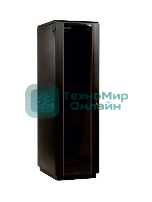Шкаф телекоммуникационный напольный 42U (600x600) дверь стекло, черный (ШТК-М-42.6.6-1ААА-9005) (3 коробки)