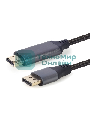 Кабель DisplayPort->HDMI Cablexpert CC-DP-HDMI-4K-6, 4K, 1.8м, 20M/19M, черный, экран, пакет